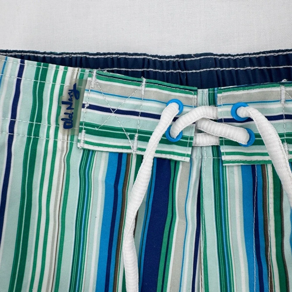 Old Navy Boys 4T Swim Trunks Bundle 2 Pair Striped & Hibiscus Board Shorts 2000s